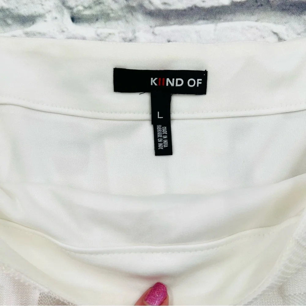 Kind Of White Textured Skirt Size Large Layered Mini Pleated Flare